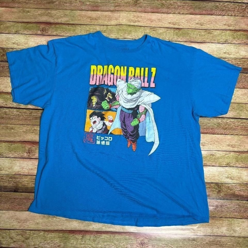 Dragon Ball Z Piccolo Gohan Graphic T-Shirt Mens 2XL Blue Anime Short Sleeve Tee